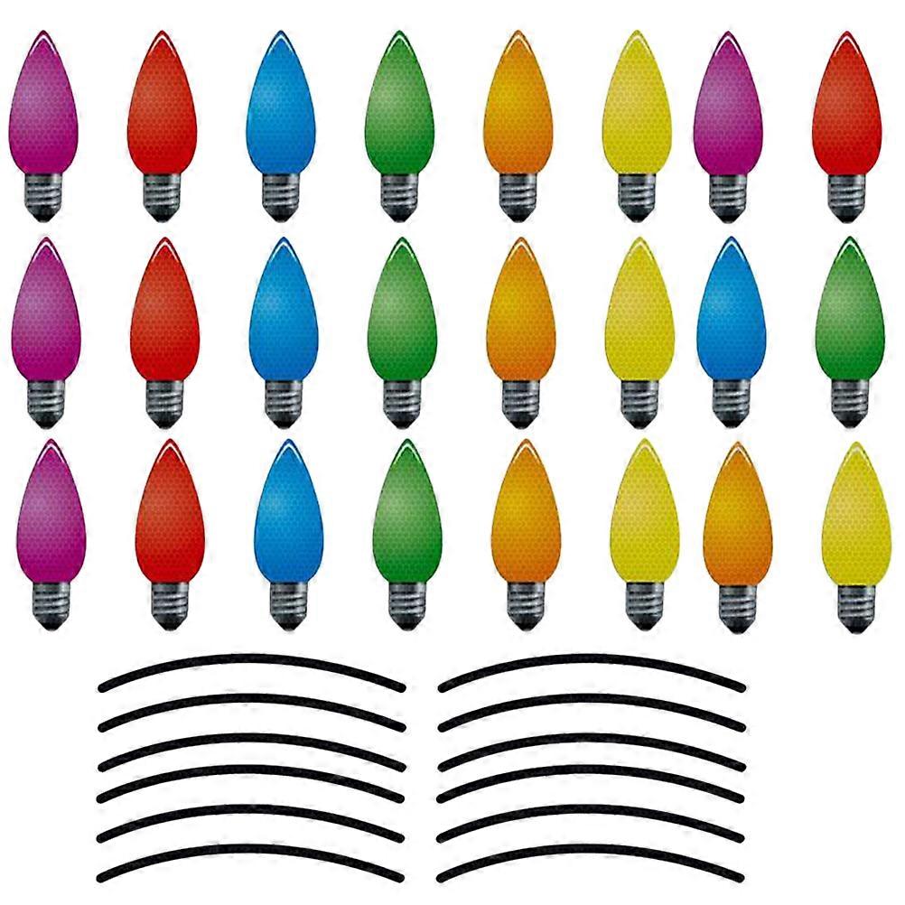 Reflective Car Magnets Bulb Shape Christmas Theme Night Visibility Safety 10x36cm 1Set
