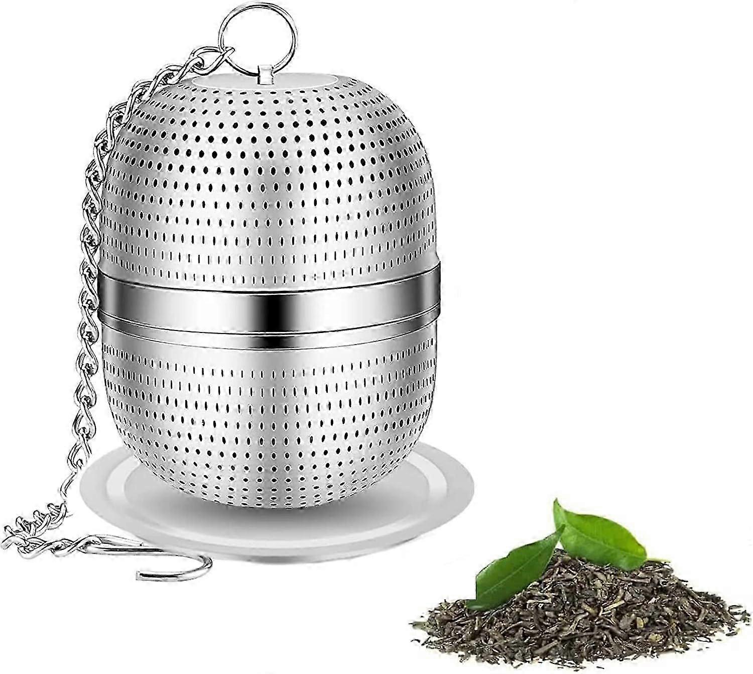 Stainless Steel Tea Infuser with Drip Tray, Mesh Tea Ball Strainer