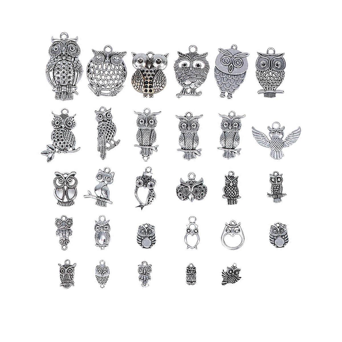 breloque faite à la main pendentif en métal forme de hibou bricolage fabrication de bijoux projets de bricolage design de mode 40pcs
