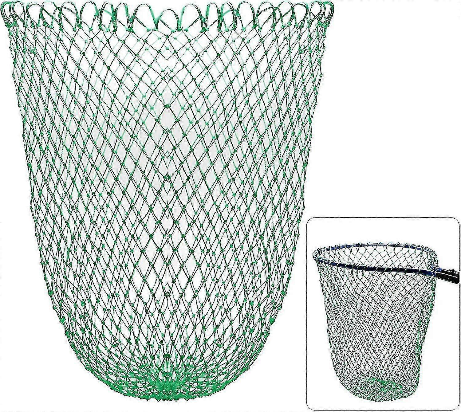 Foldable Fish Landing Net for Freshwater and Saltwater, Replacement Net Without Handle