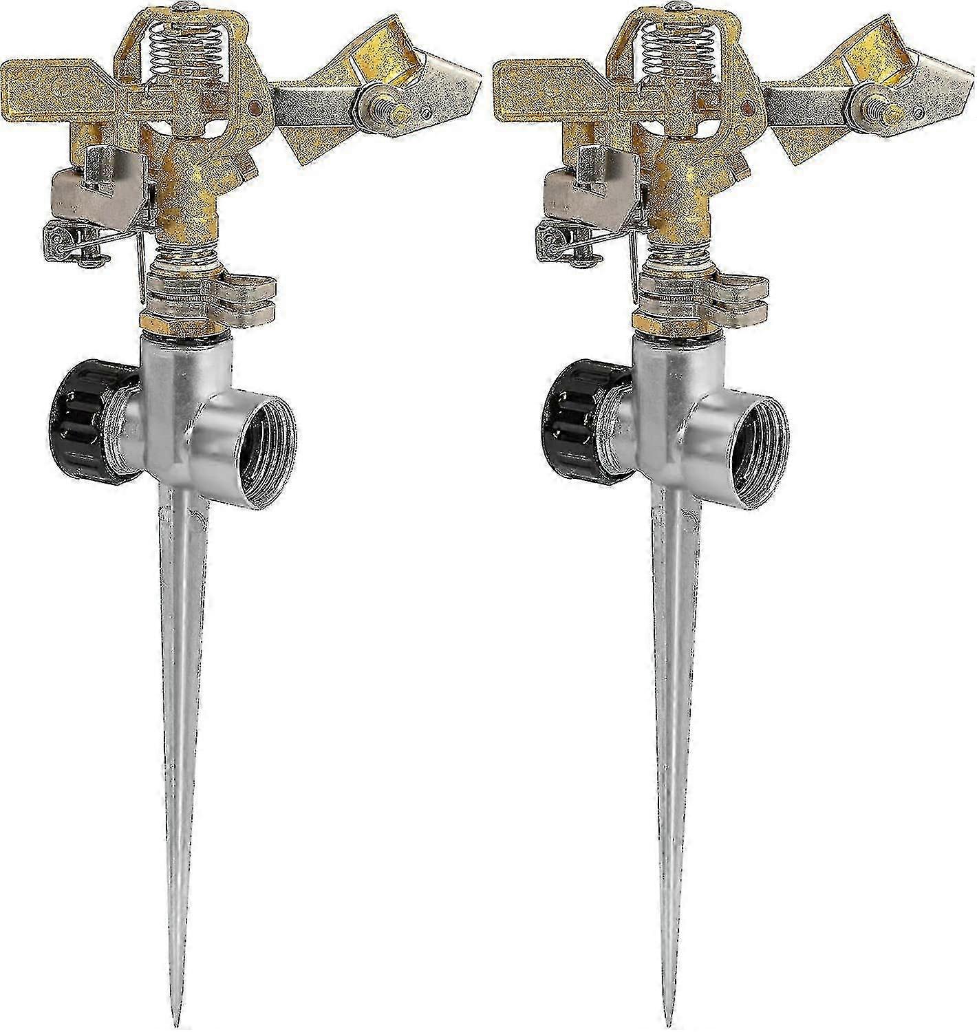 2 Brass Impact Nozzles with Nail Base Sprinkler Head