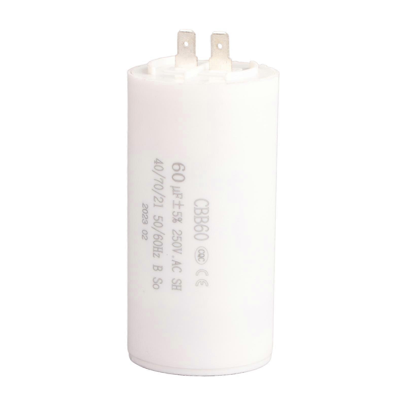 Cylinder Shaped Run Capacitor AC 250V 60uF 50/60HZ for Motor Pump