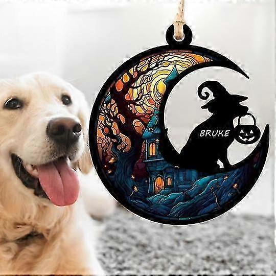 犬のメモリアルサンキャッチャー、ペットの損失のサンキャッチャー、ステンドグラスのライトキャッチャー、犬の愛好家のためのギフト、犬のメモリアルオーナメントペット同情ギフトの損失