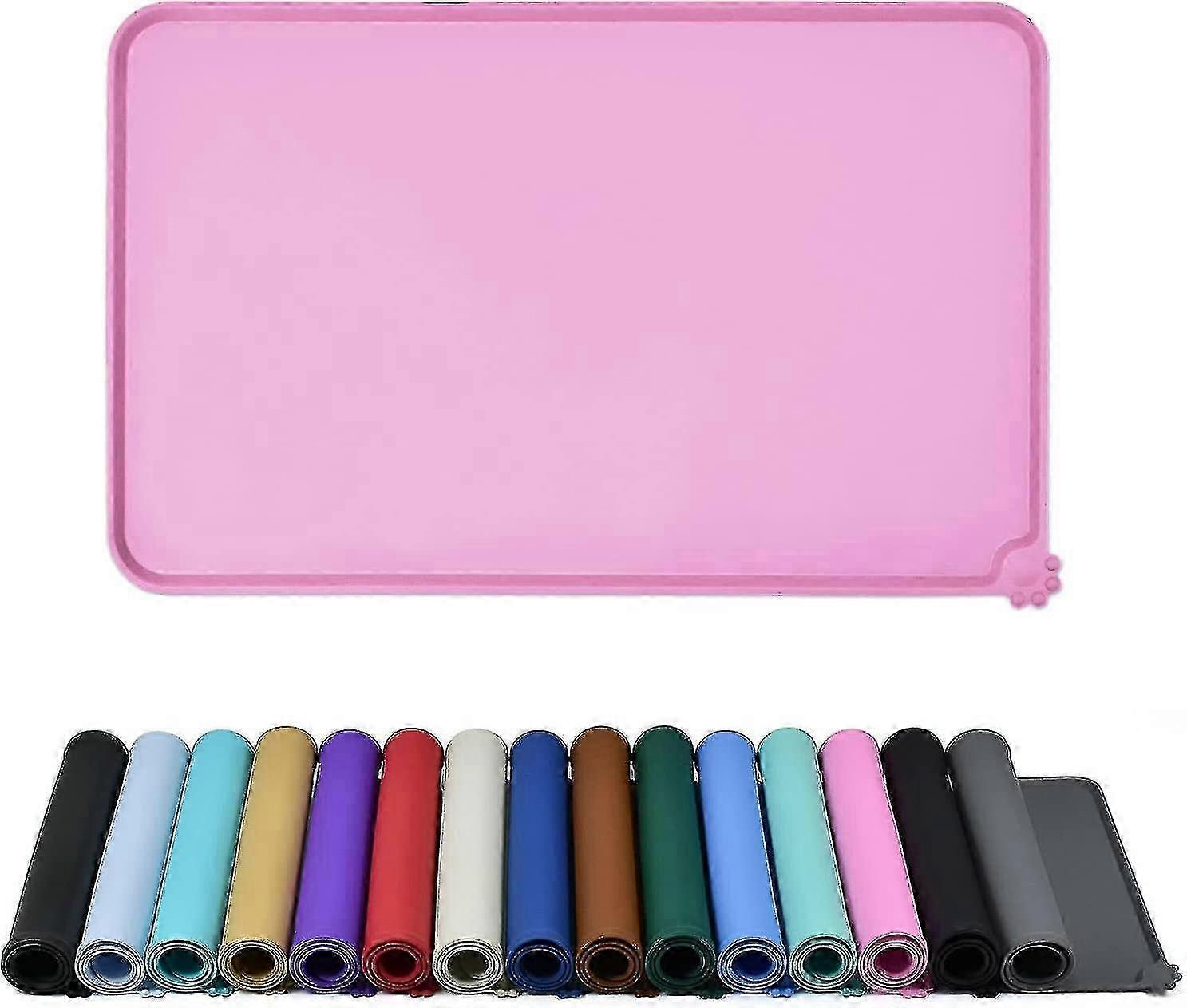 حصيرة وعاء الأليفة من السيليكون غير قابلة للانزلاق للكلاب والقطط - صينية طعام وماء مقاومة للماء 47 × 30 سم (1 حزمة)