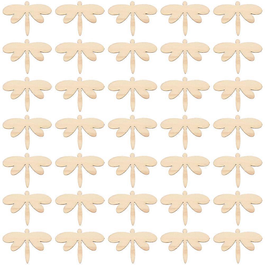 Diy Dragonfly Cutouts Unfinished Wood Embellishments Dragonfly Shape Pendant Easter Party Christmas Party 0.2X3.5X5CM 120Pcs