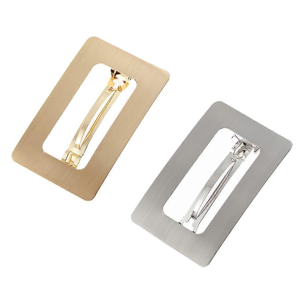 Assorted Color Hollow Hair Clips for Women Lightweight Non-Slip Alloy Accessories 2pcs