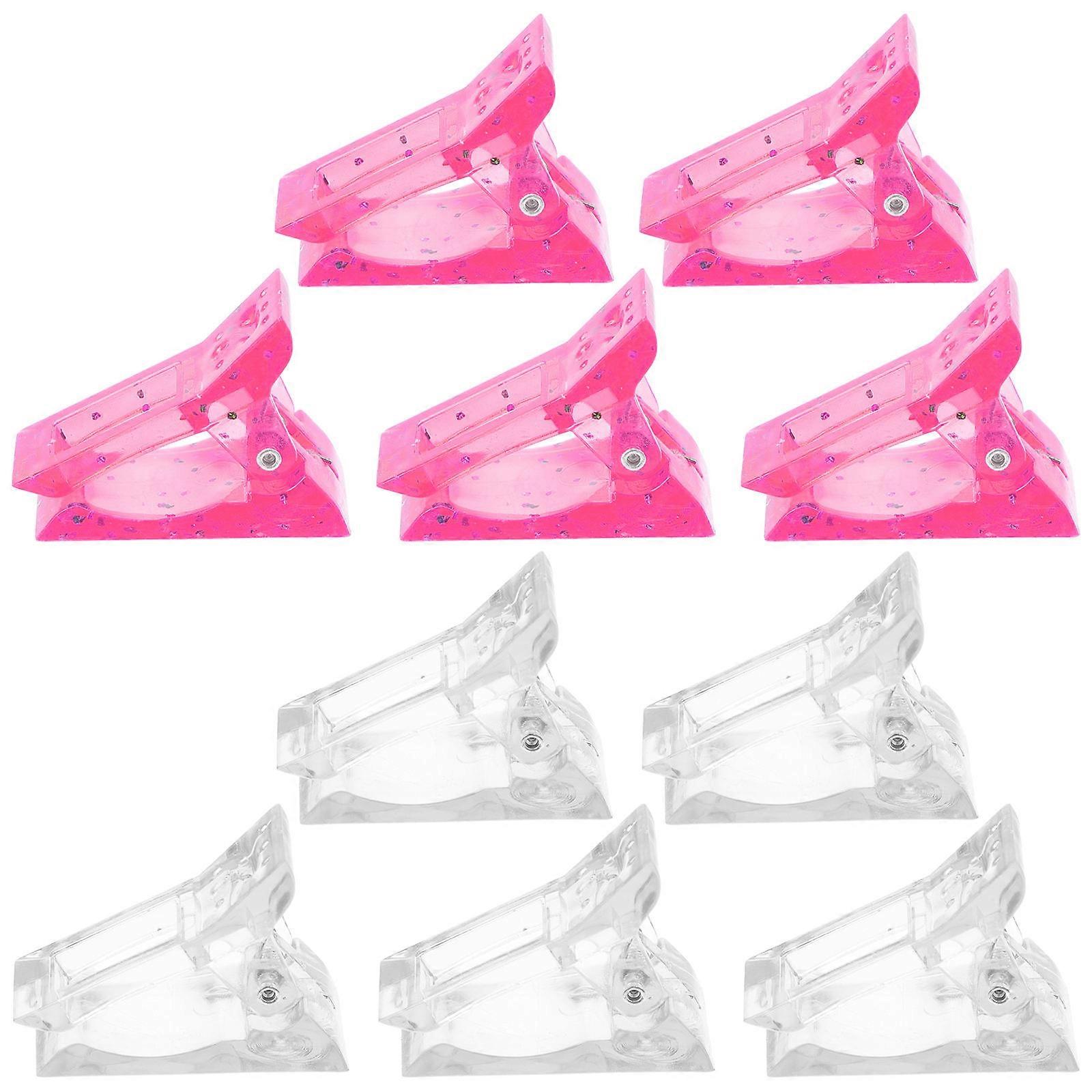 Nail Extension Forms Nail Tip Mold Clip Folding Into Shape Pink 12Pcs