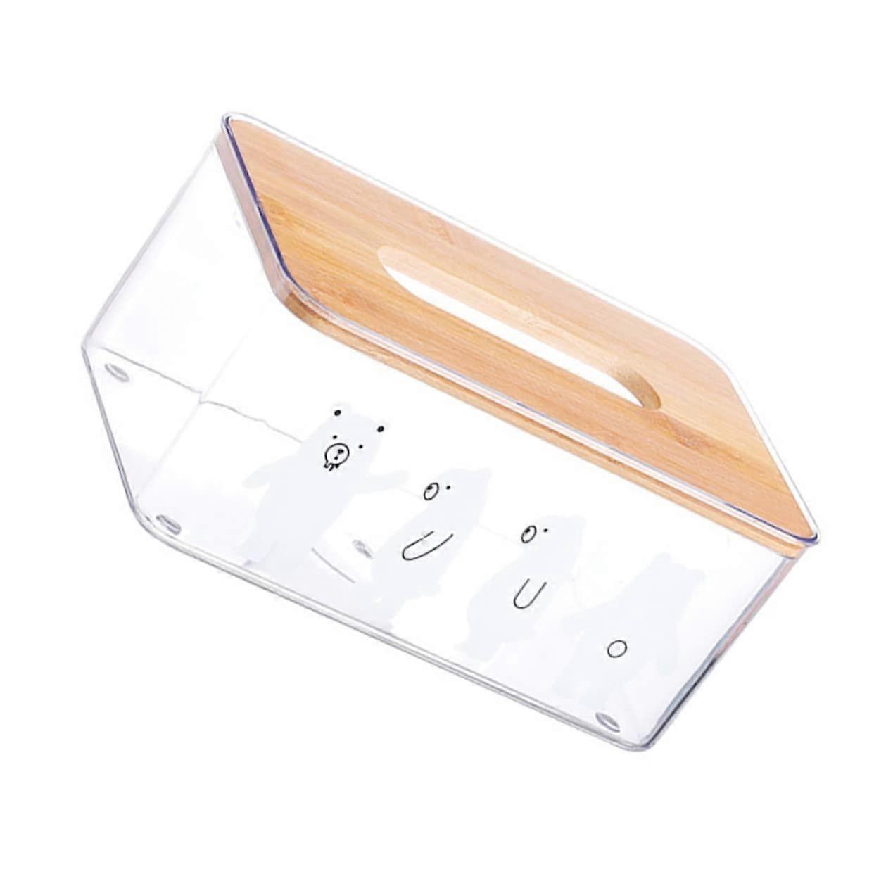 Transparent Tissue Box with Storage Compartment, Clear Napkin Holder for Household Use, Compact Tissue Organizer