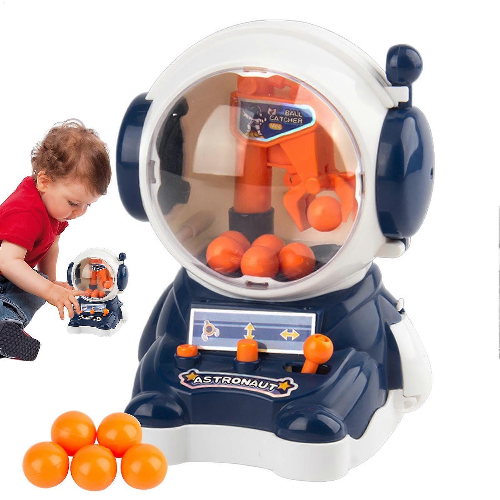 Claw Machine for Kids, Compact Desktop Arcade Machine, Cute Astronaut Design, Blue And White, Home Use Kids Arcade Toy