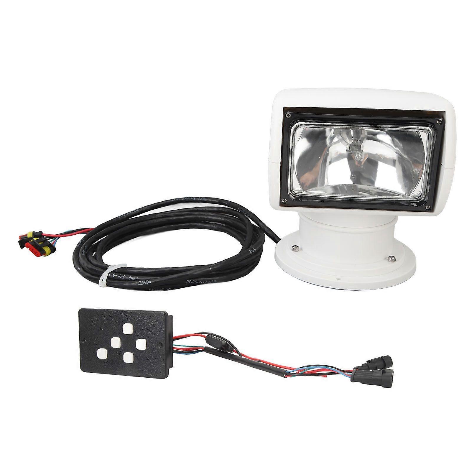 100W Marine Spotlight 360 Rotate IP67 Waterproof Portable Halogen Remote Control Searchlight for Yachts Fishing Boats 12V