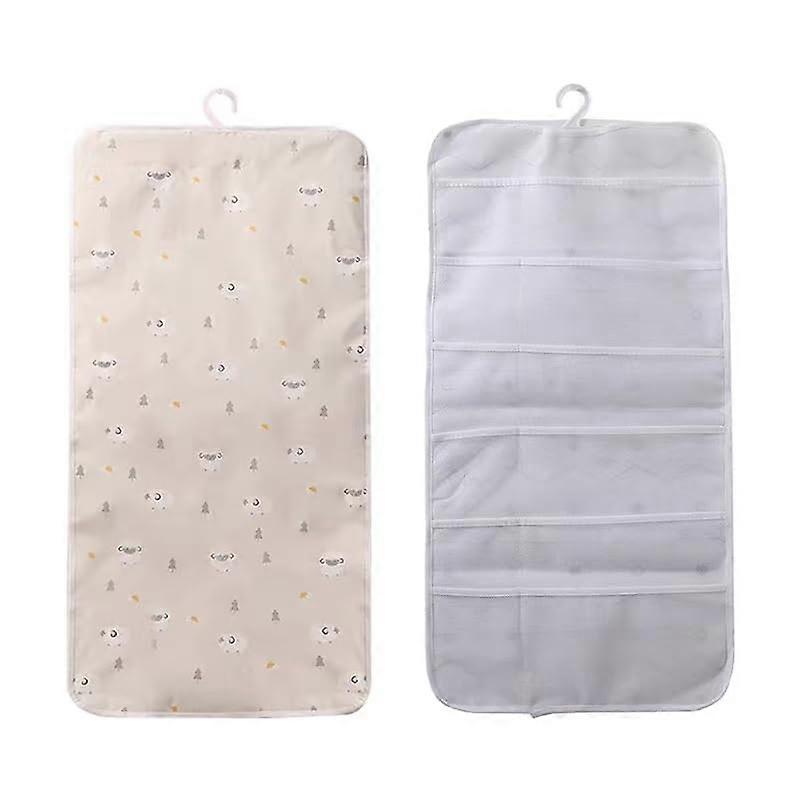 Hanging storage bag, washable wall shelf storage, breathable nonwoven fabric, wardrobe storage bag with 6