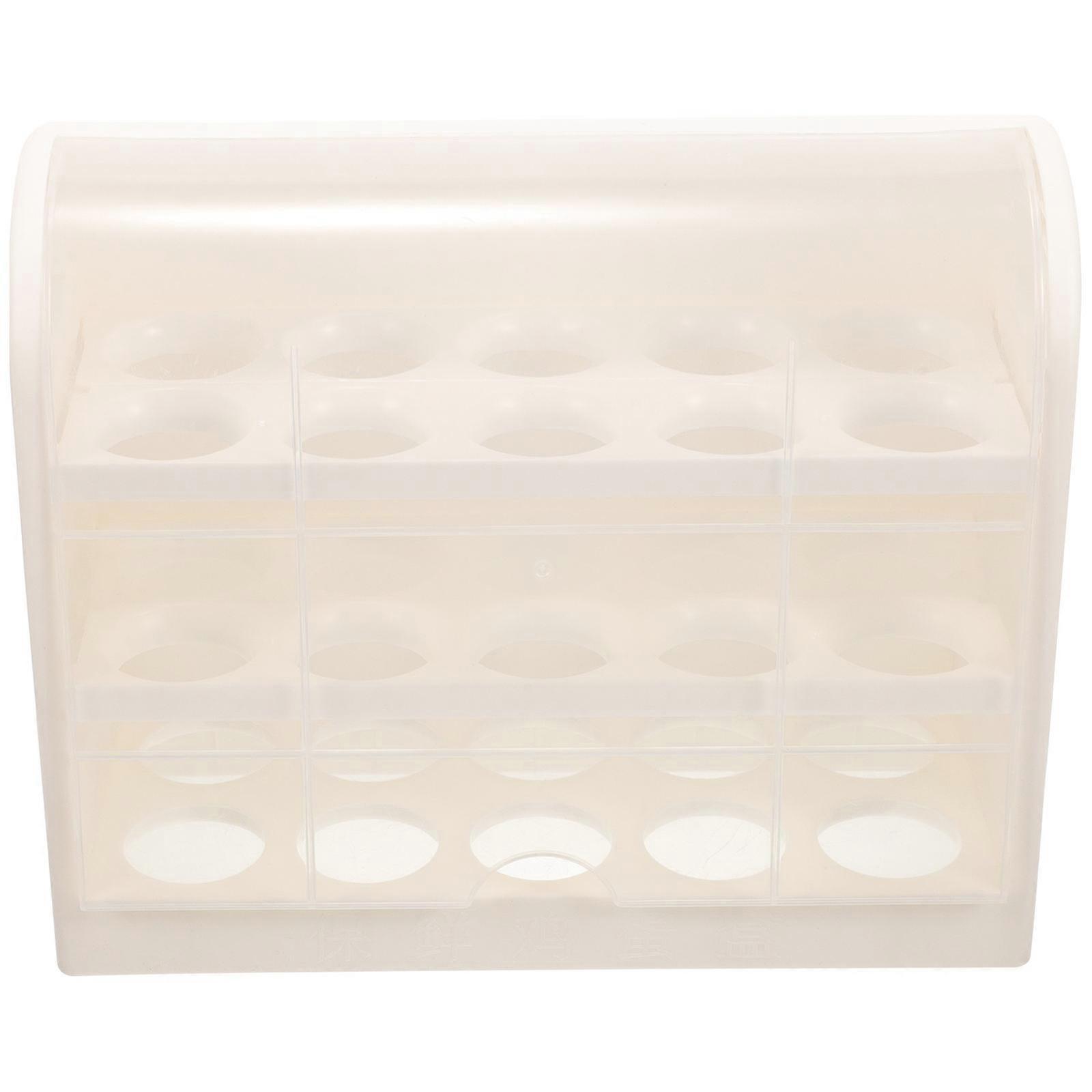 Refrigerator Egg Tray Flipped Lid Design Home Kitchen Use Coffee Color 25.5X21.5X10CM Dust-Proof Prevent Egg Breakage 1Pack