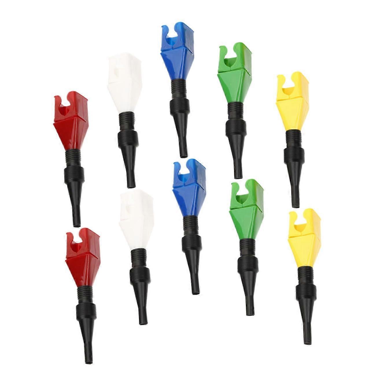 Square Funnel Set Pack of 10 with Hose for Filling Bottles, Car Oil Change, Retractable Plastic Petrol Funnel