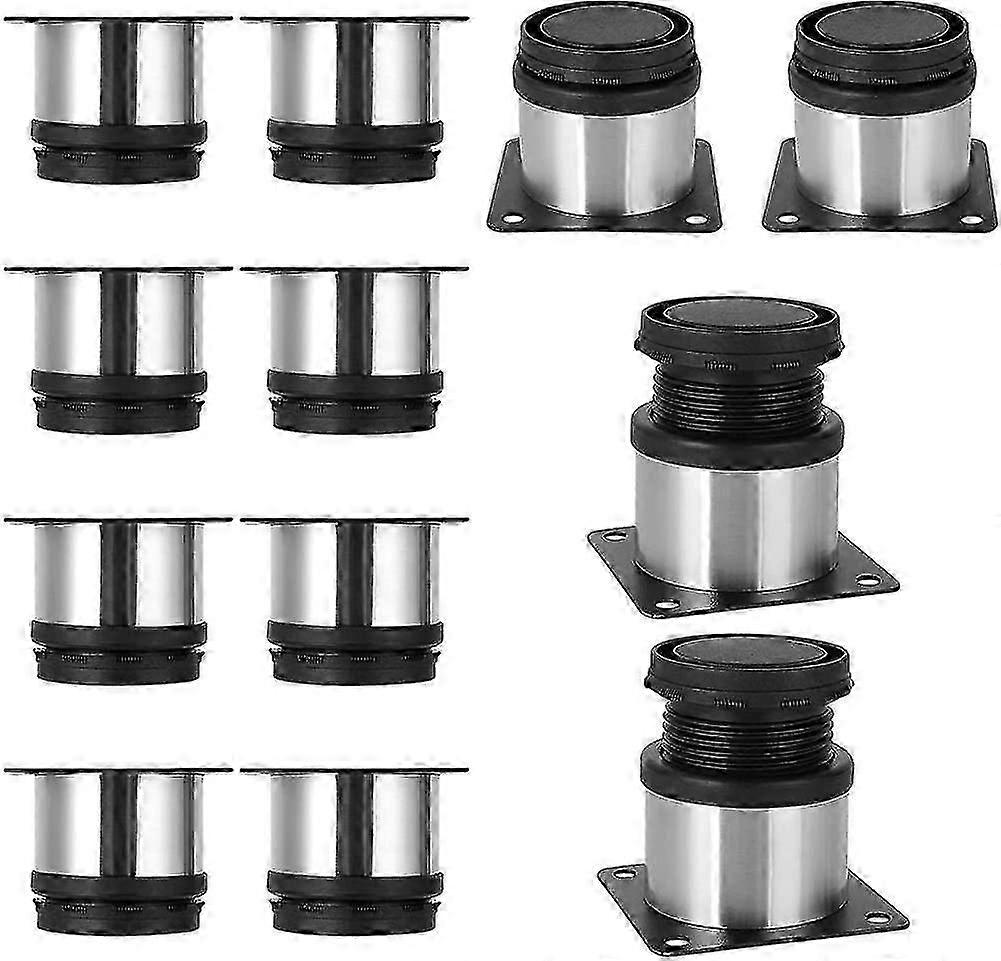 12 Pack Stainless Steel Adjustable Furniture Sofa Table Cabinet Legs Feet