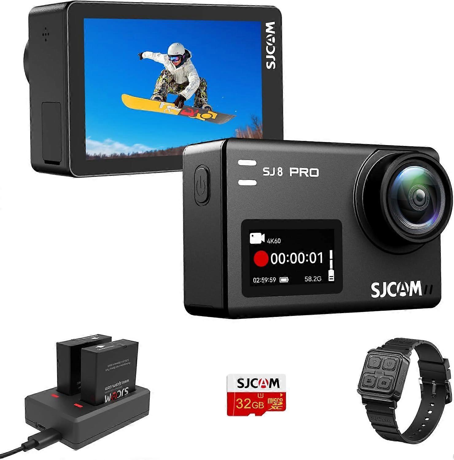 2025 Latest Model SJ8PRO 4K60fps Action Camera with Stabilization 170 Wide-Angle 131Ft Un