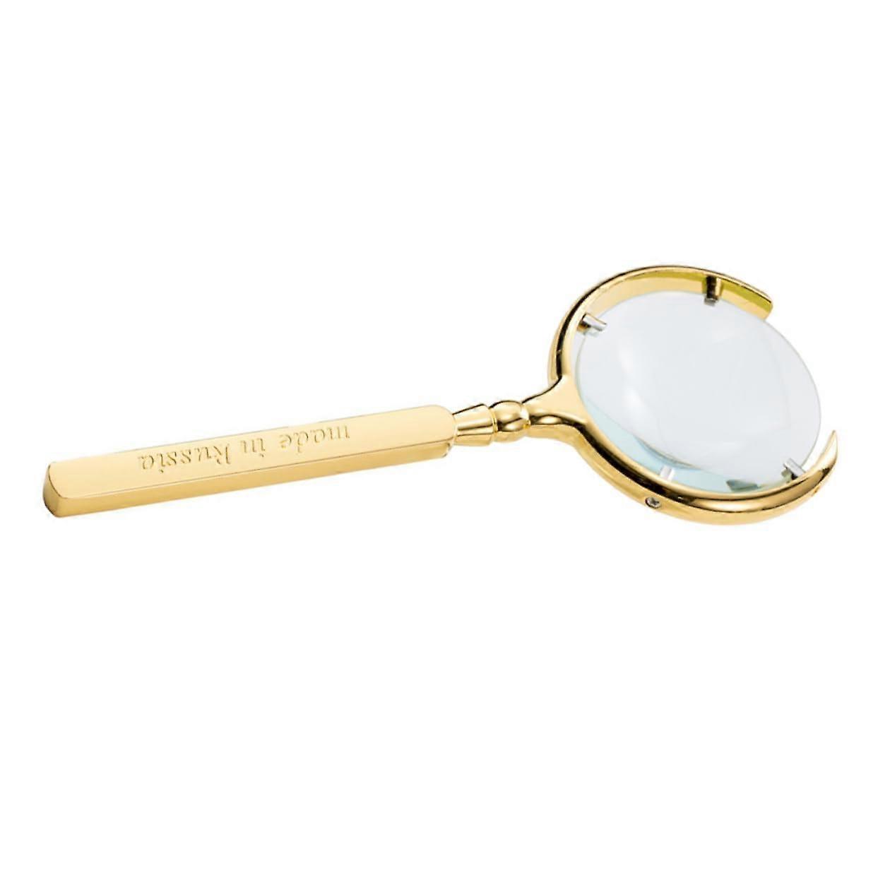 Metal Golden Magnifier 8X Handheld Magnifier Reading Magnifier Observation Magnifier