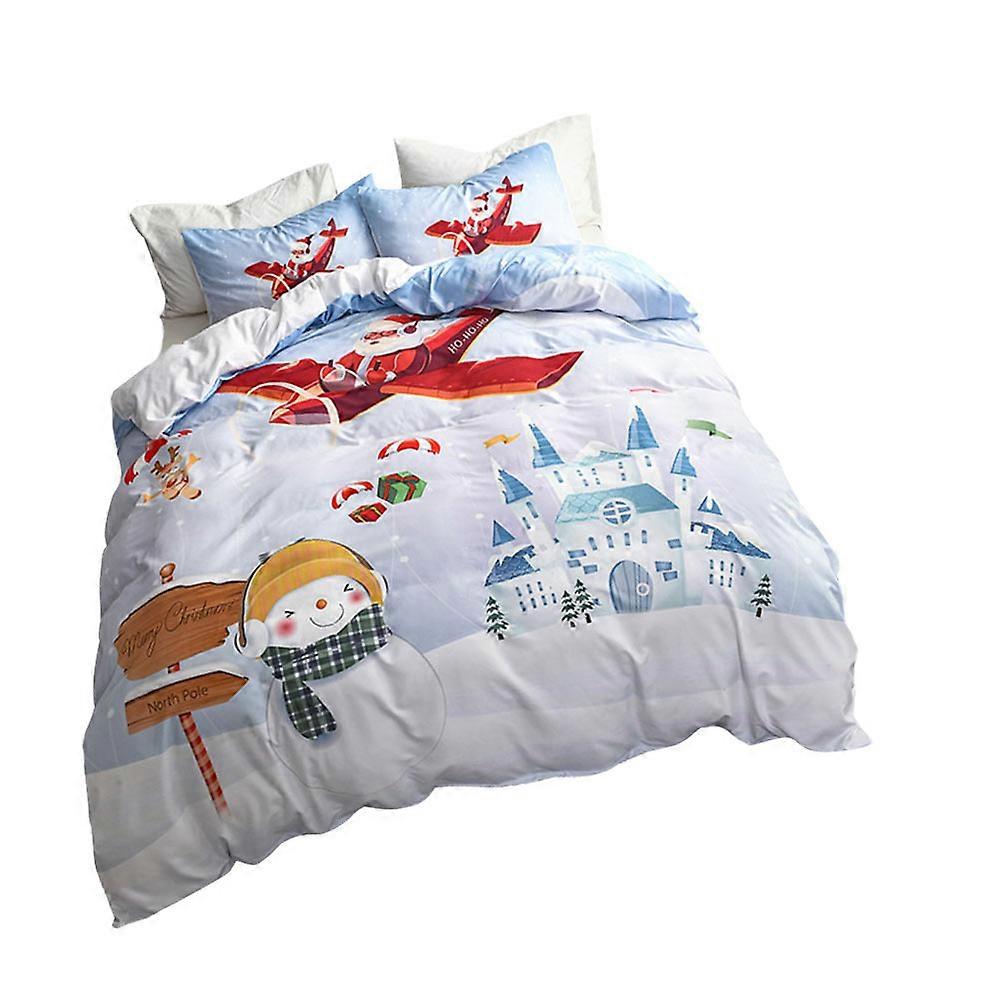 Christmas Polyester Quilt Cover Set with Pillowcase – Soft Bedding for Holiday Decor, Warm Atmosphere and Comfortable Sleep