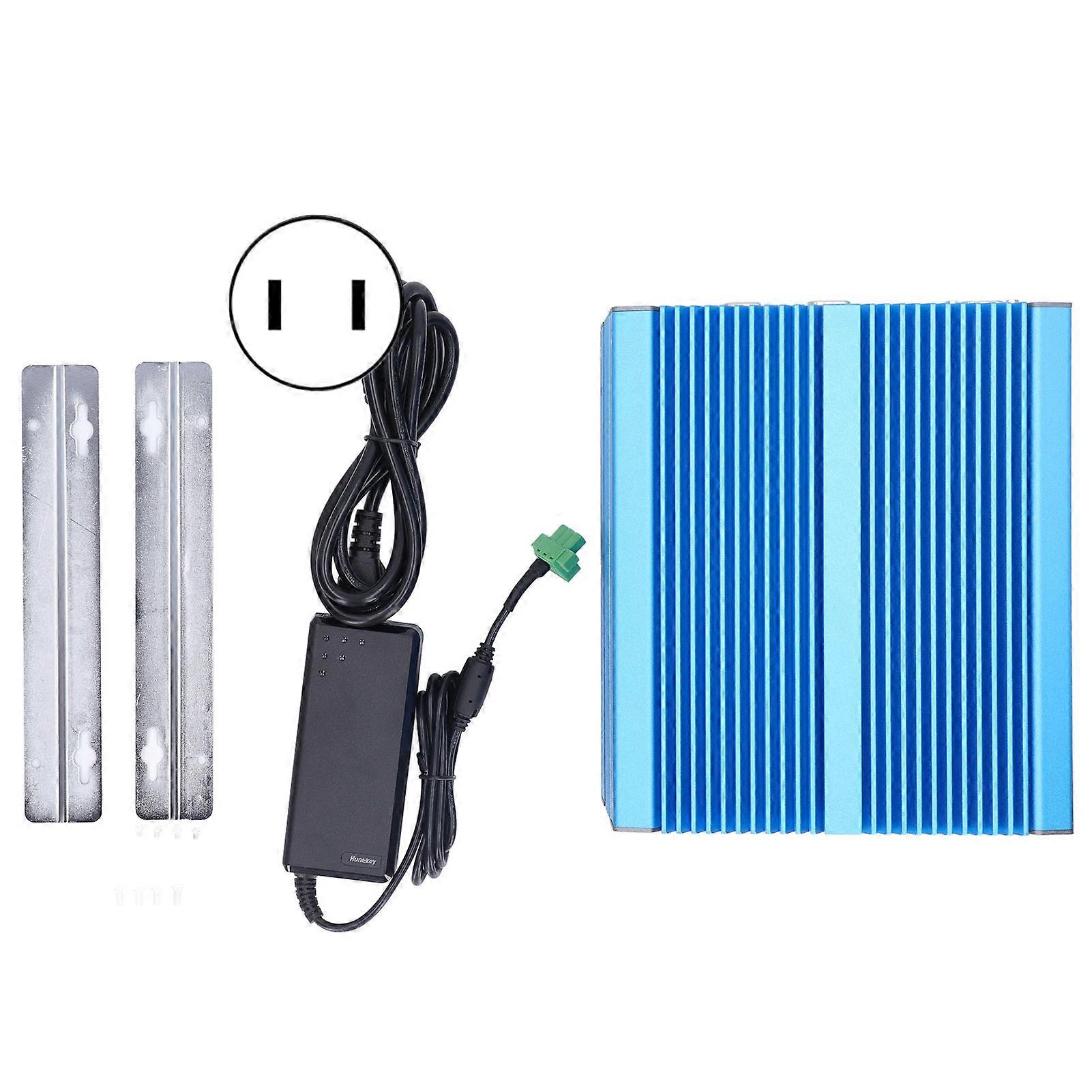 Fanless Industrial Control Computer Dual Core Multifunctional Mini Industrial PC 100‑240V US Plug