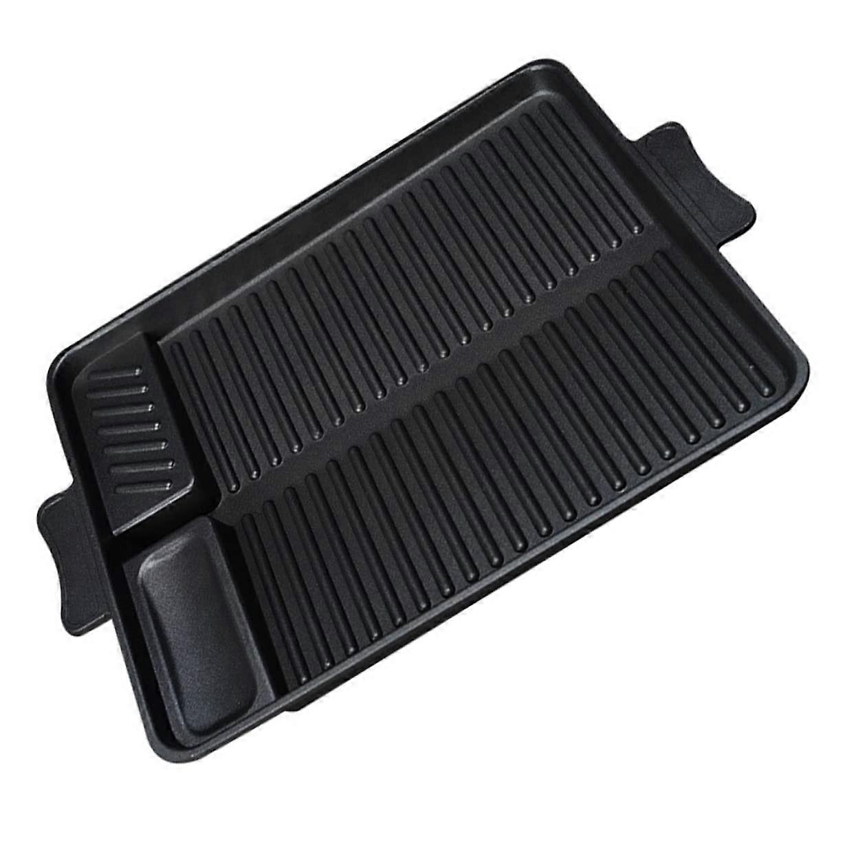 1 Piece NonStick Grill Plate Durable Baking Tray for BBQ Rectangular Grill Plate Dishwasher Safe Cleaning