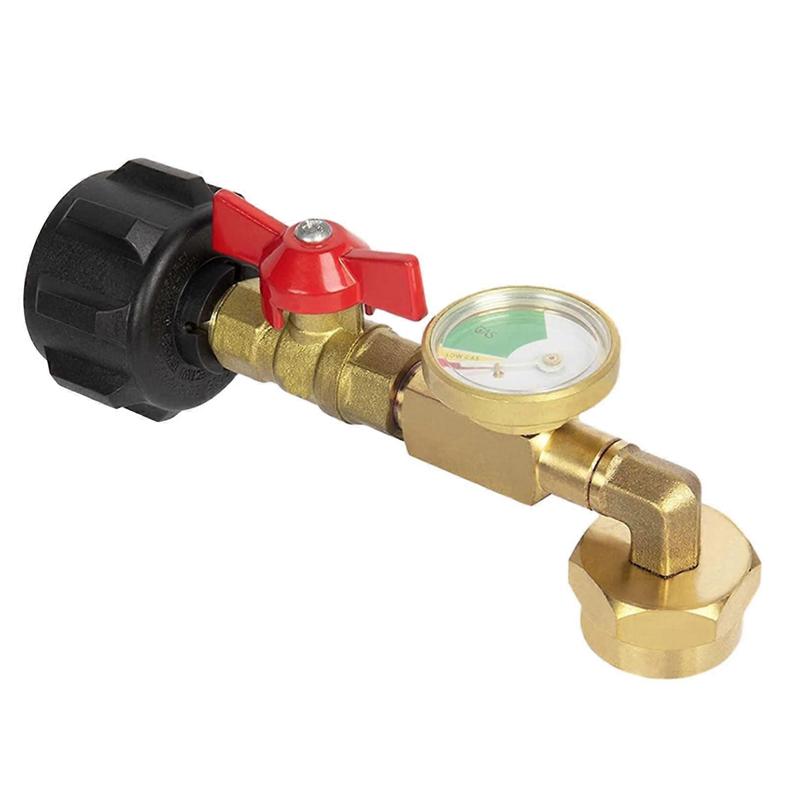 Propan Adapter for Gas Bottles with Pressure Gauge, Versatile Inflator for Grilling and Camping Use, Essential Accessory