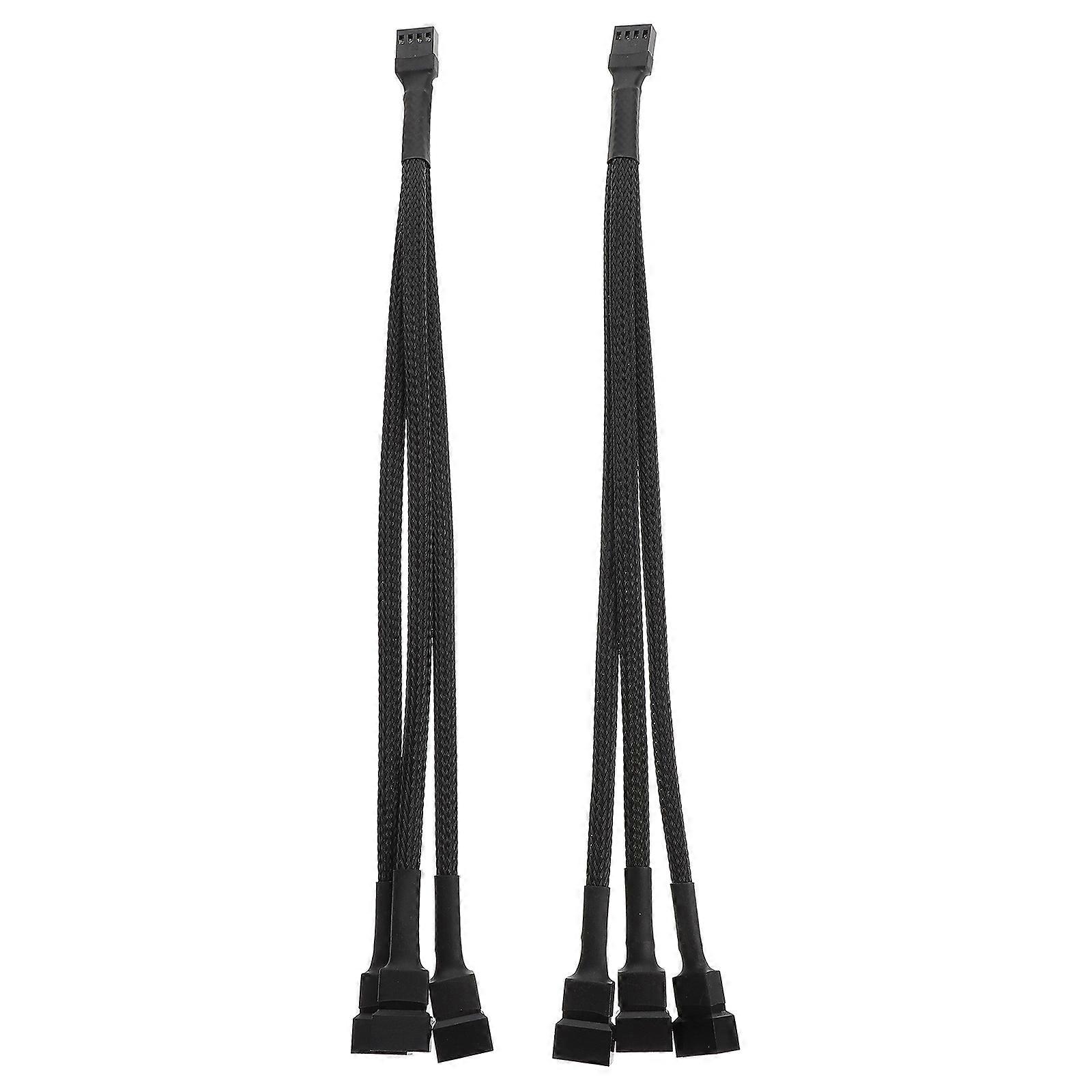 Computer Fan Extension Cable Tinned Copper Material For Fan Connection Electrical Conductivity 2Pack