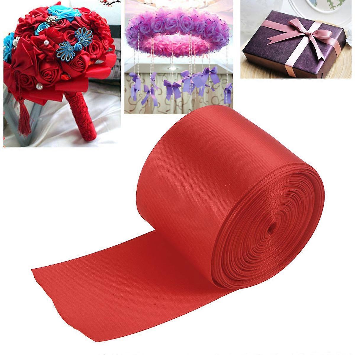 Doublesided Satin Ribbon for Party Decoration Craft Made of Polyester Smooth and Faderesistant 10M Red