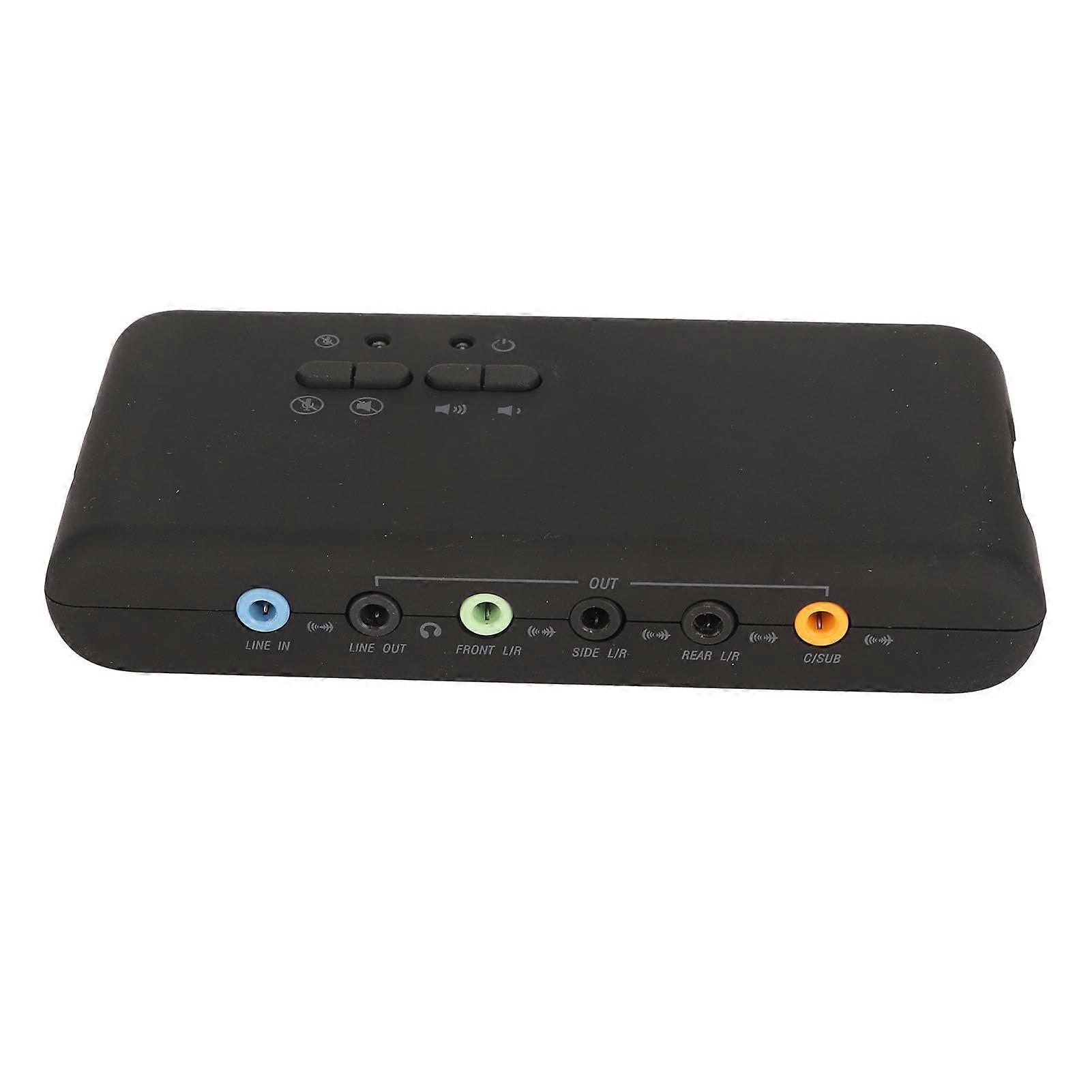 USB Sound Card 12Mbps 7.1 Stereo Dual Microphone Input 48KHz Sampling External Sound Card for PC Laptop Computer 