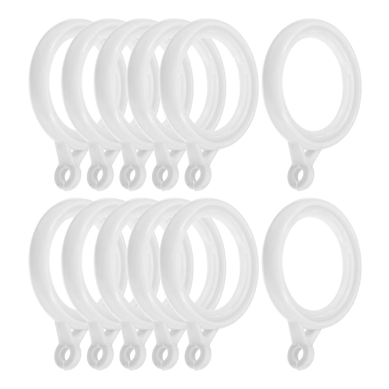 12pcs Curtain Pole Rings Plastic Drapery Eyelet Slides for Curtain Rod Circles