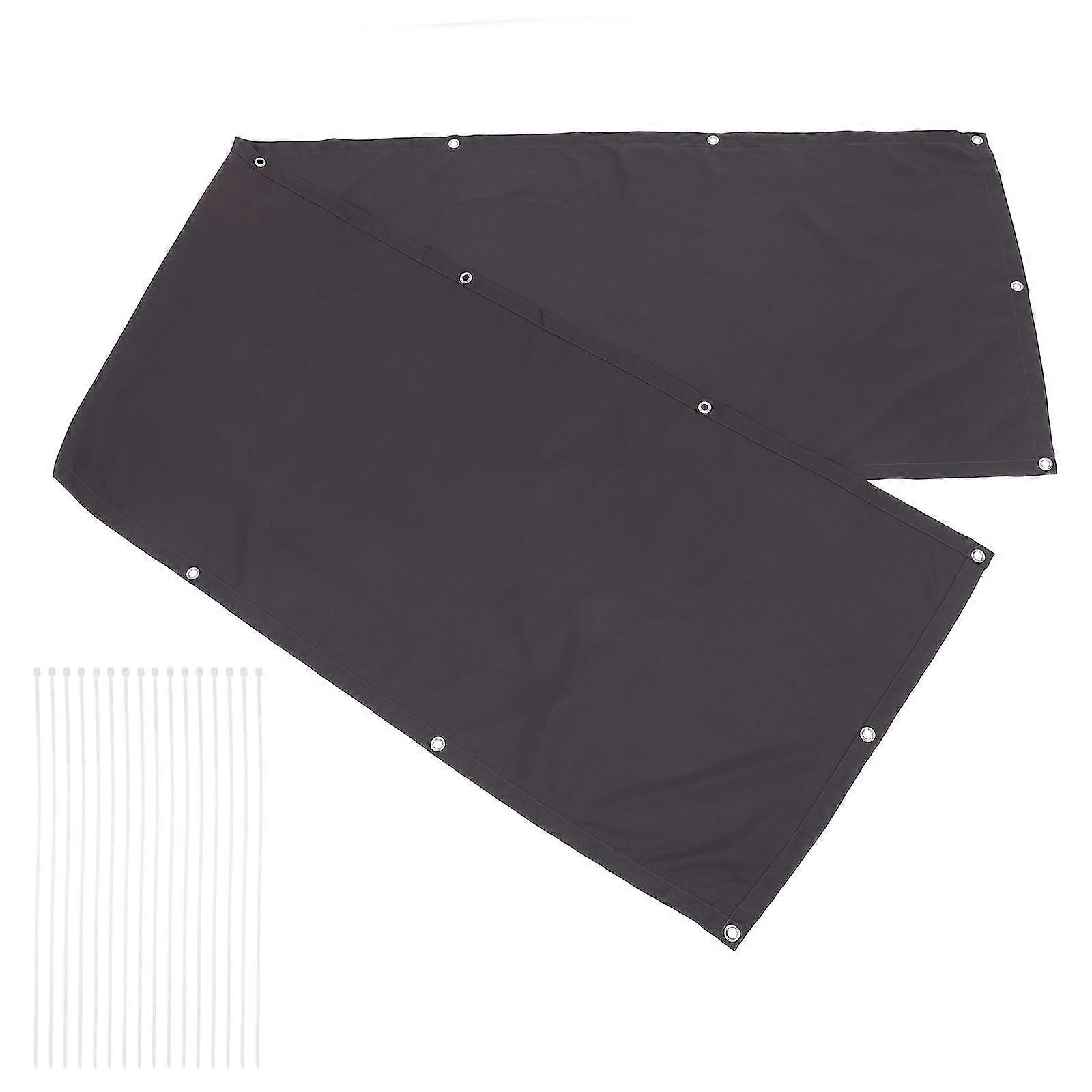 Balcony Privacy Screen Weatherproof Dark Grey Polyester Outdoor Use 6.5ft x 8.2ft