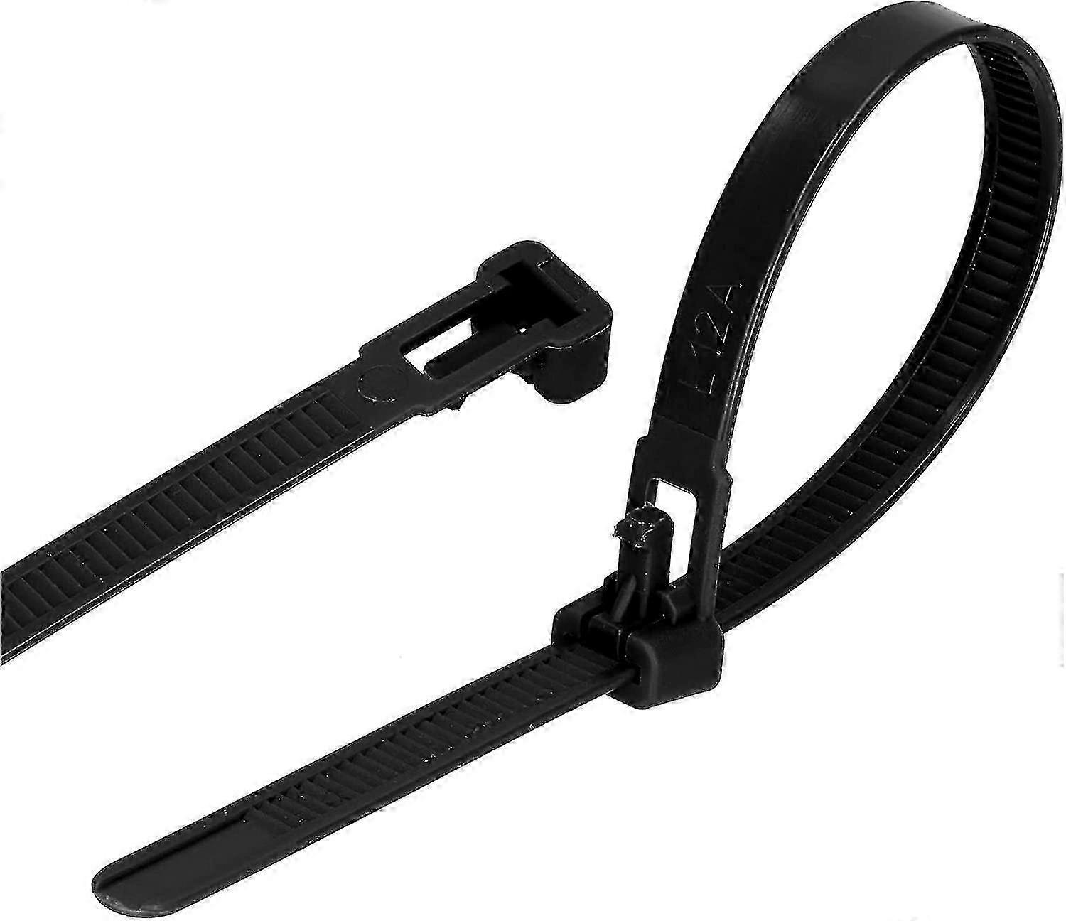 AURA 100 Pack Cable Ties (8mm X 250mm, Black), Reusable, Adjustable