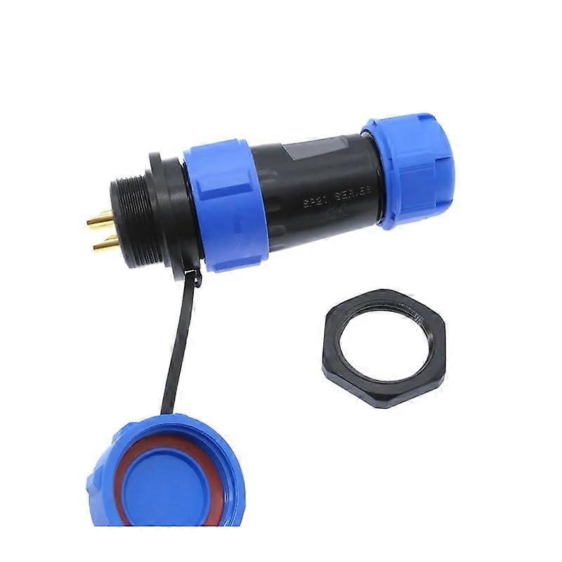 SP2110 SP2112 back nut waterproof connector SP21 2pin 3pin 4pin 5pin 7pin 9pin 12pin IP68 connectors plug and socket (2 pin)