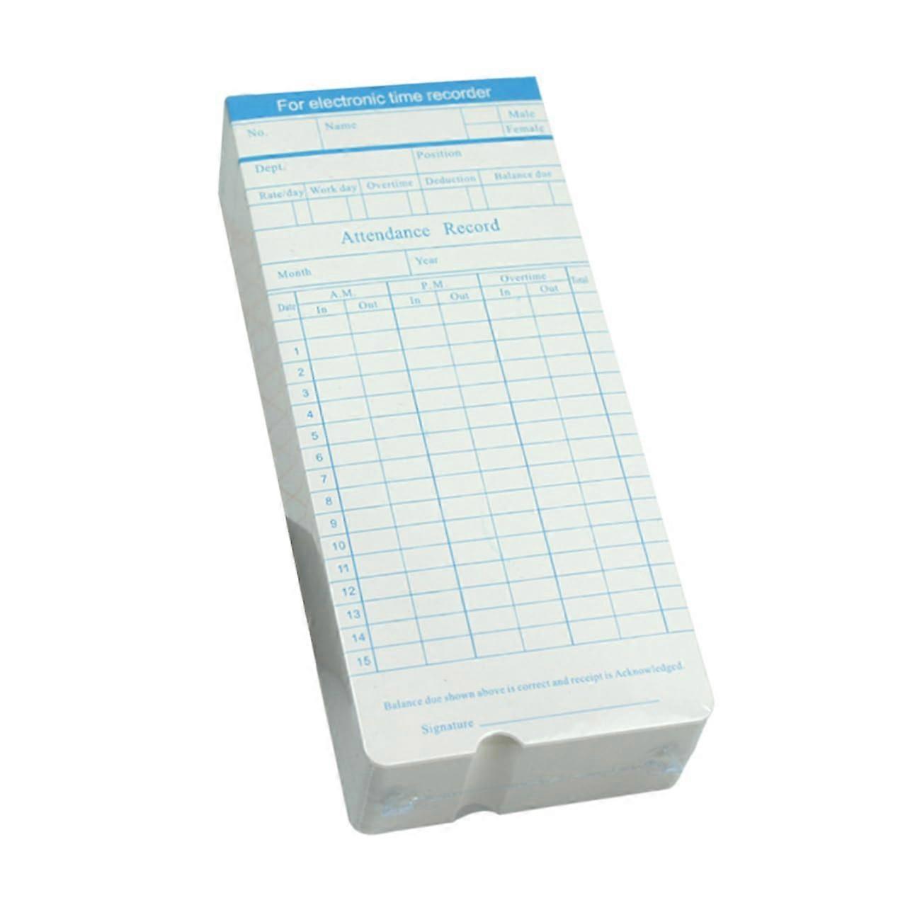 100 Sheets Presence Paper Card Employee Colours for Employees Assorted Men's Watches Time Attendance Cards Weekly Random Colour