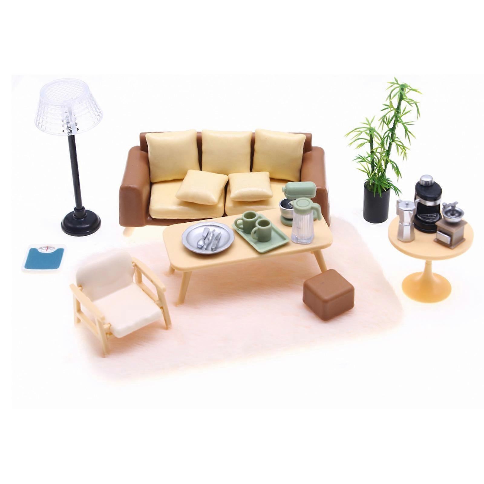 Compact 1/12 Scale DollhouseS Sofa For Model Displays Creative Projects And Photography Multicolor