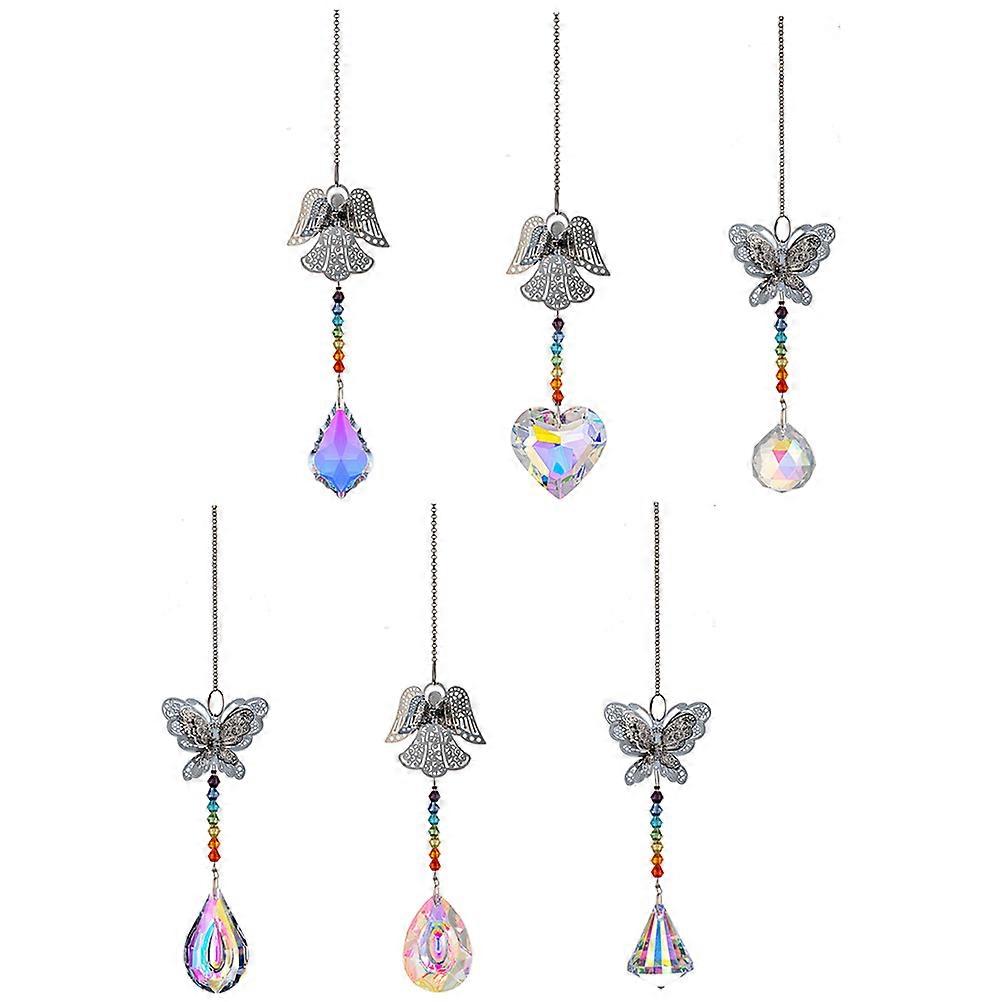 Crystal Suncatchers For Windows 6Pcs Elegant Prism Window Shade Home Decoration Assorted Color Rainbow Maker