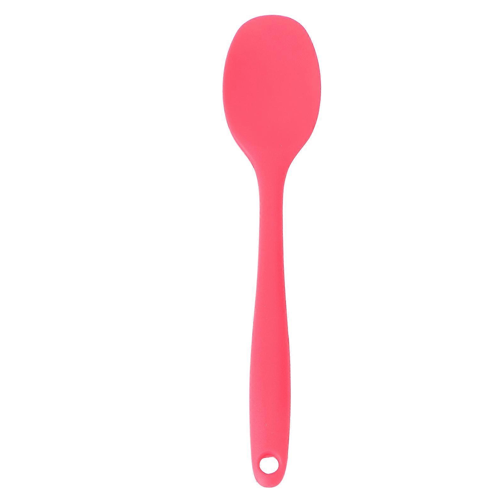 Silicone Food Serving Spoon with Long Handle Nonstick for Kids Perfect for Soup and Noodles 1 Piece