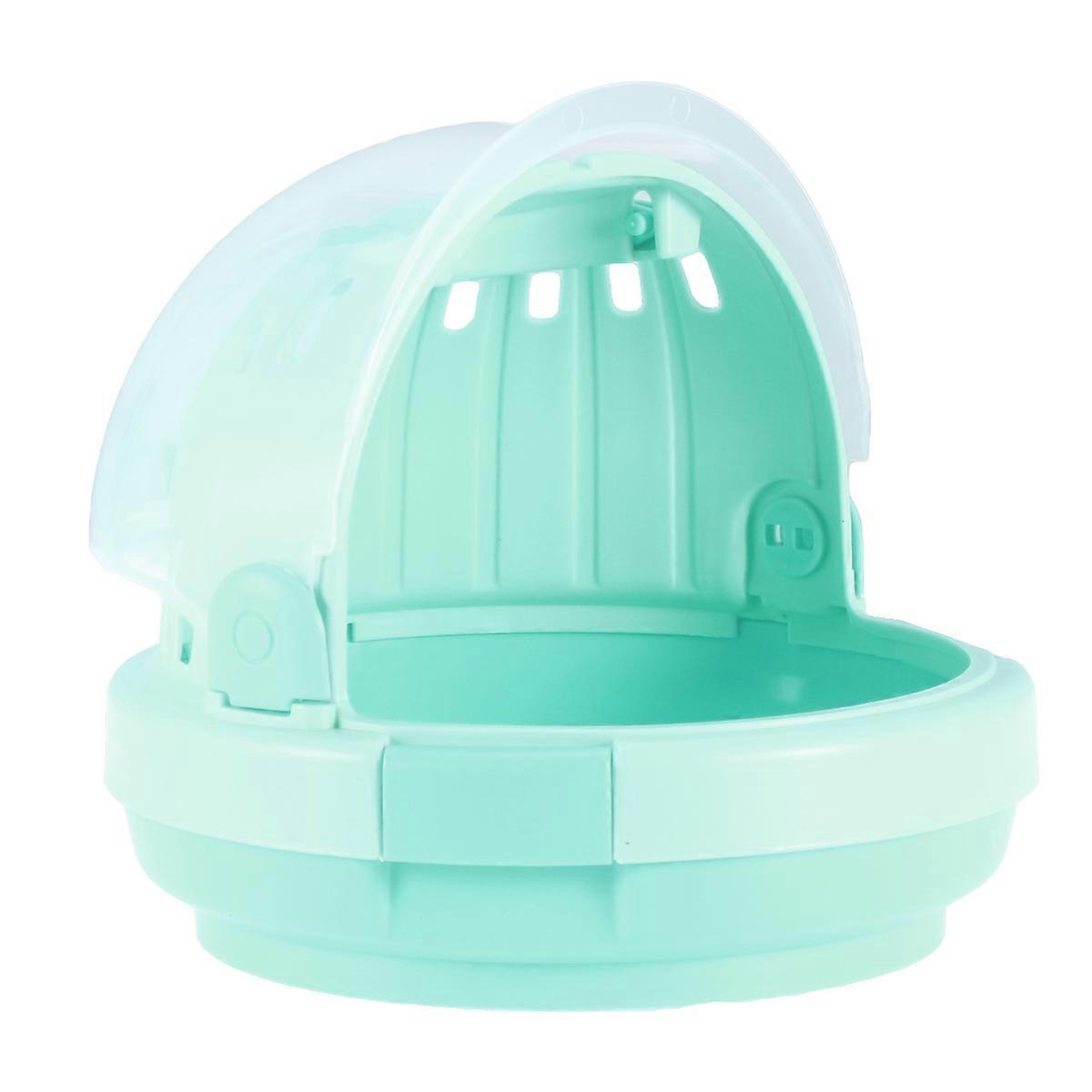 Portable Pet Cage with Drinking Bottle for Hamster Use Made of PP Material Green Color Small Size