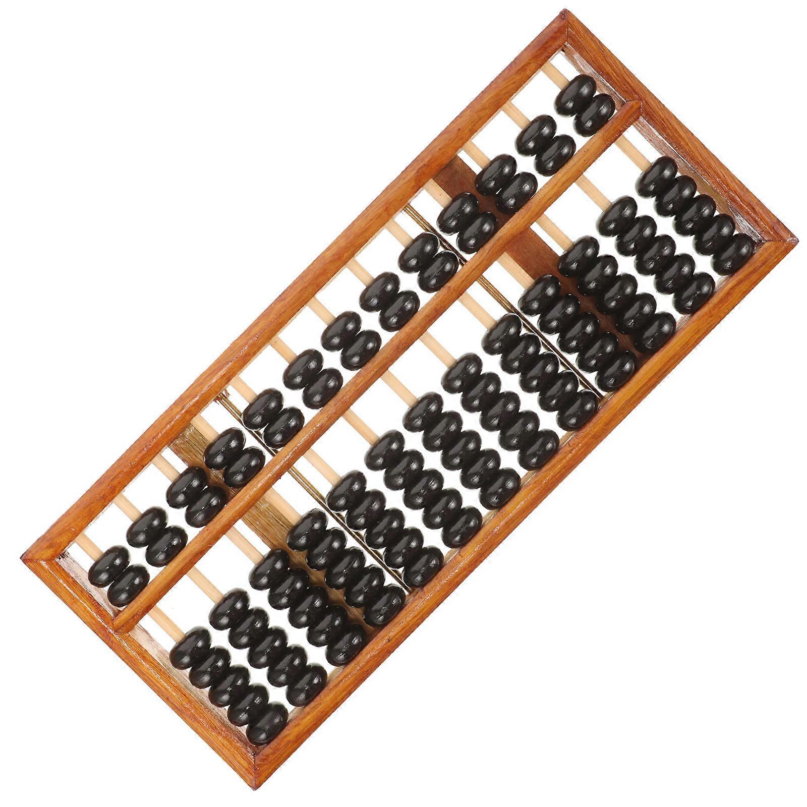 Calculating Chinese Abacus Professional Wooden Abacus For Students Khaki Color Arithmetic 1Pack