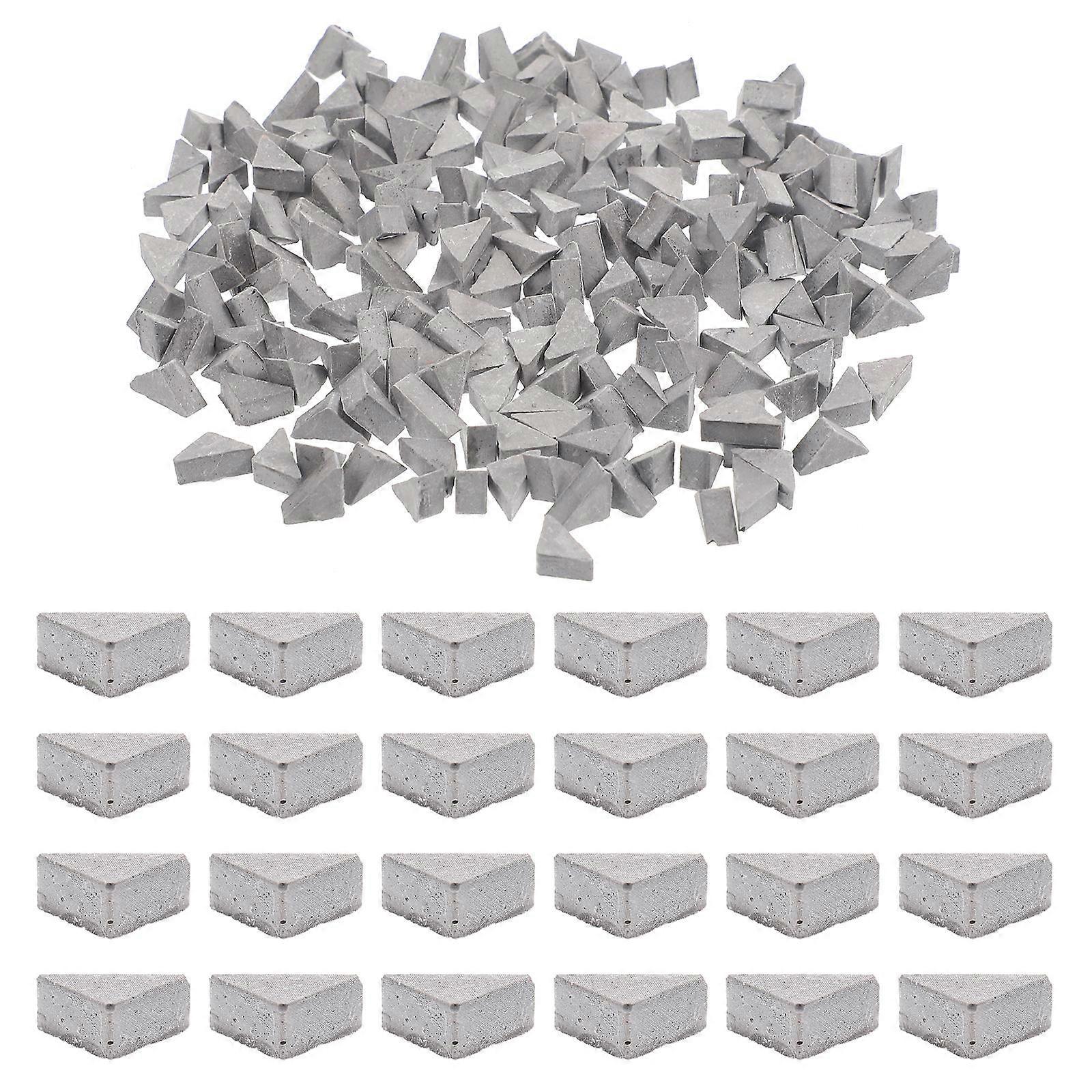 Grey Triangle Bricks 200Pcs For Model Train Layout And Architecture Display Ideal For DIY Enthusiasts