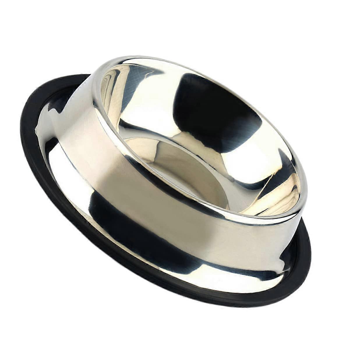 Rutschfester Haustiernapf für Hunde und Katzen 28 cm Silber Futternapf Wassernapf Kippsicher Einfach zu Reinigen