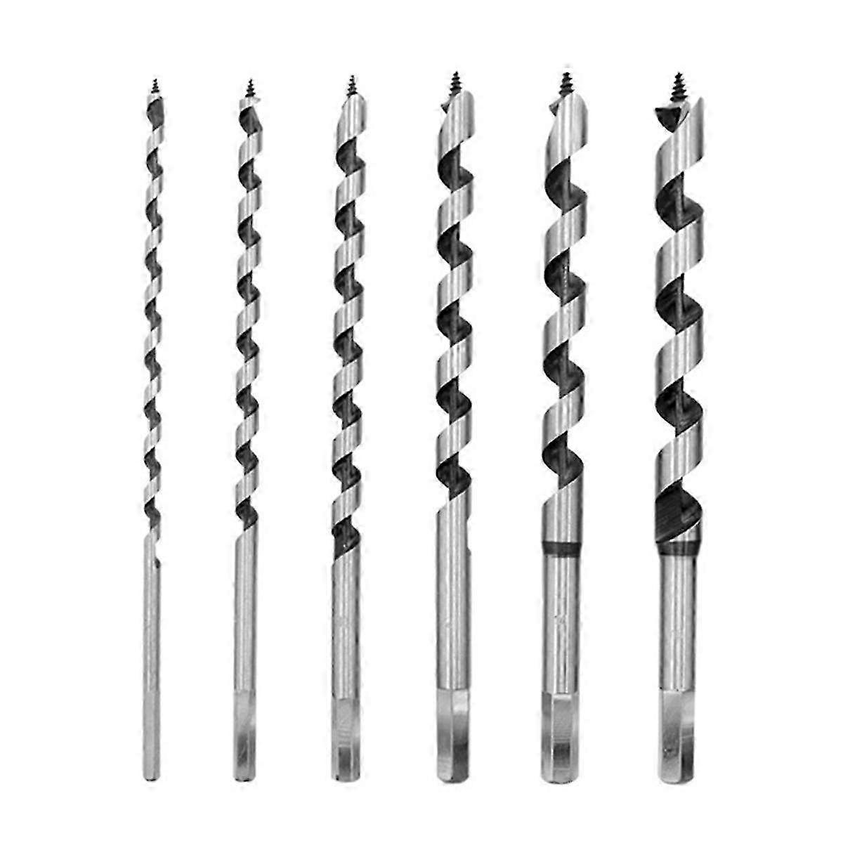 6-Piece Woodworking Hole Opener Set - High Carbon Steel Drill Bits for 6-16mm Sizes, Ideal for Accurate Woodworking Projects