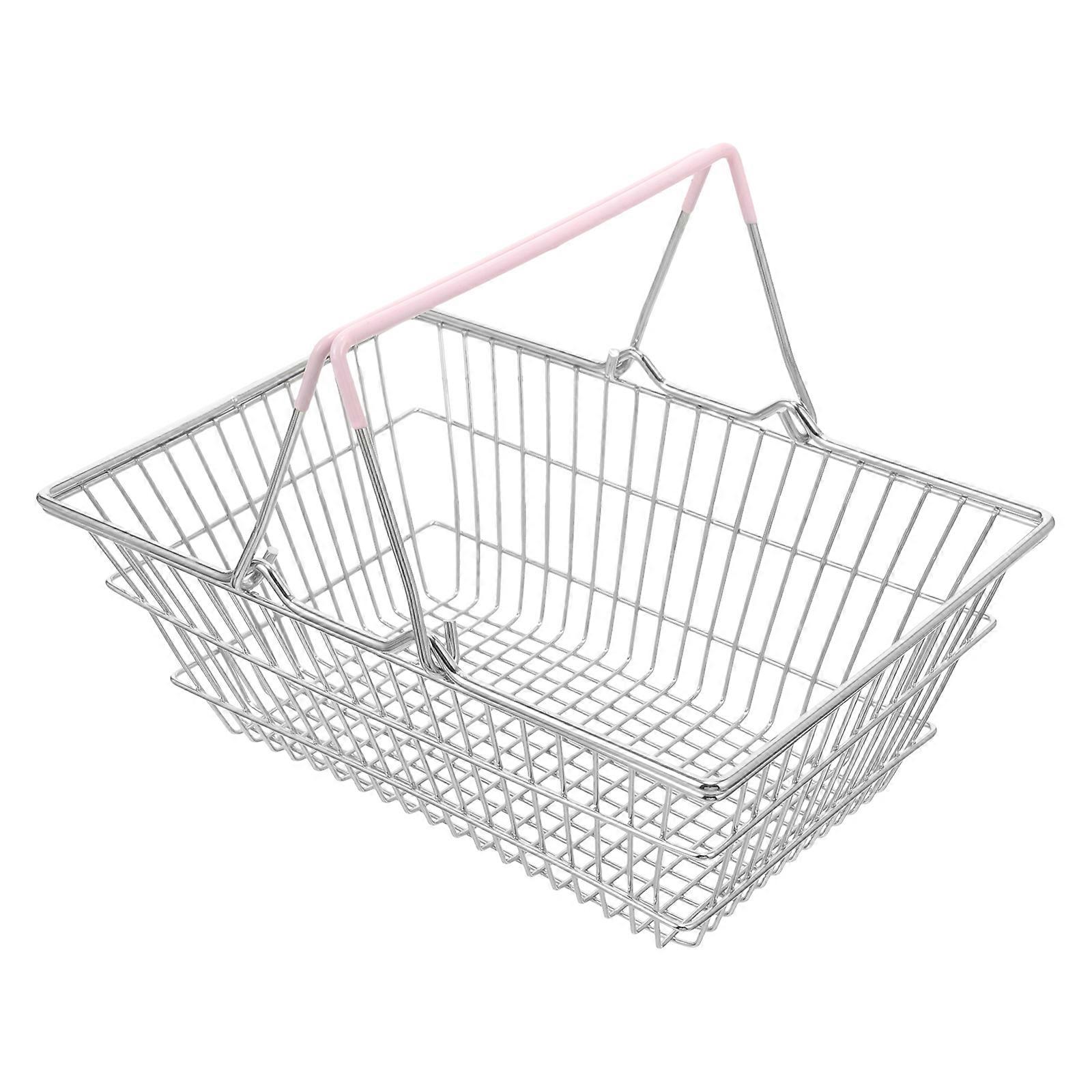 Portable Storage Basket for Supermarket Shopping and Household Use 2pcs Handheld Basket
