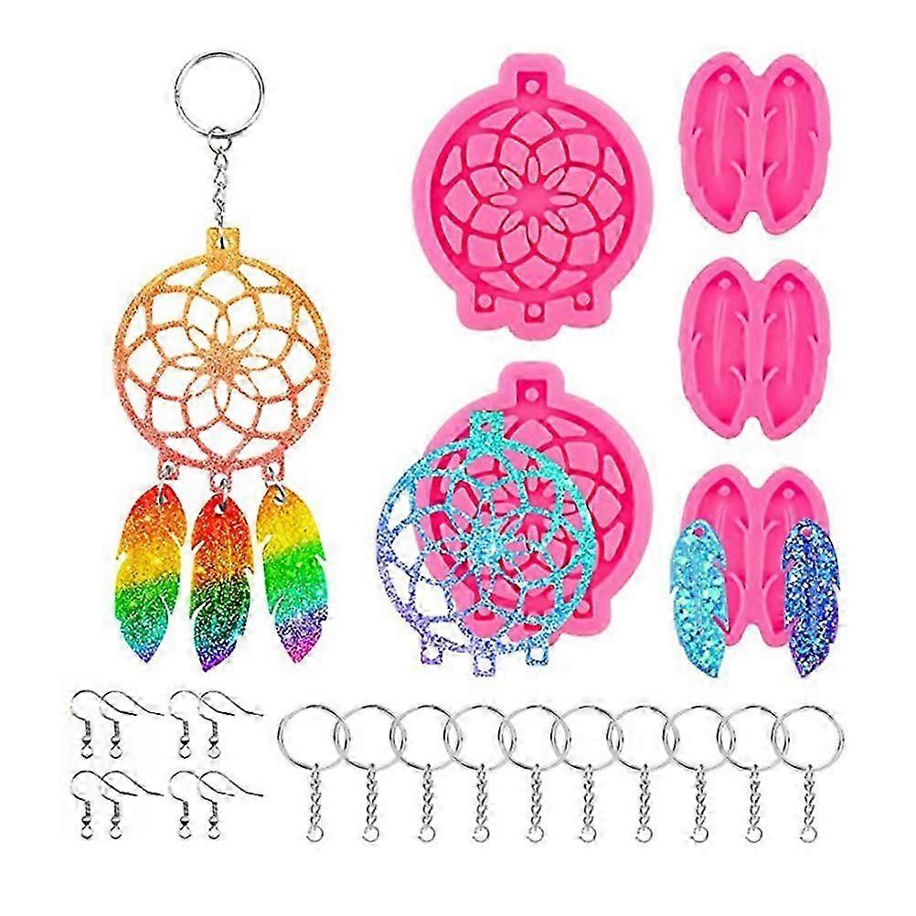 Craft Casting Mold Dream Catcher Molds Kit Round For DIY Projects Assorted Color 71Pcs