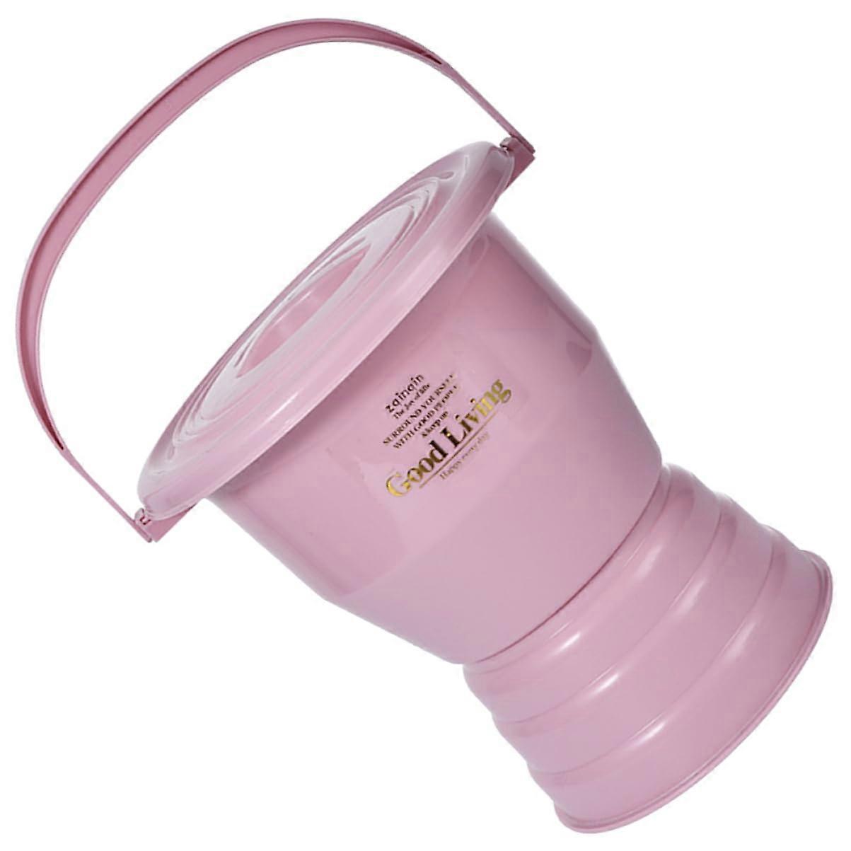 Bedside Commode With Lid For Seniors, Sturdy Urinal Pot, Thick Non-Slip Base, Home Use, Hygienic Odor-Blocking Lid, Pink