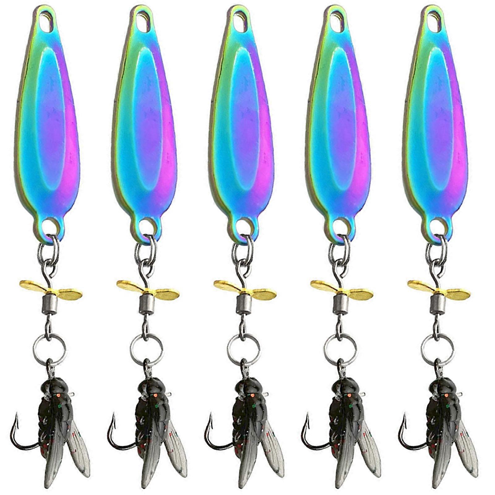 5pcs Bionics Sequin Spinners Bait High-Performance Freshwater Saltwater Artificial Baits for Fishing Lovers