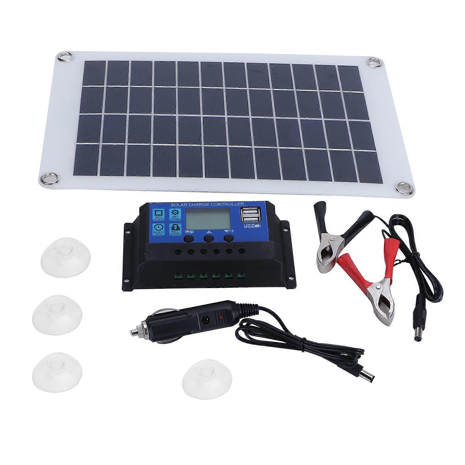 Compact 10W 18V Solar Panel Kit with 10A Controller for Vehicles and Boats