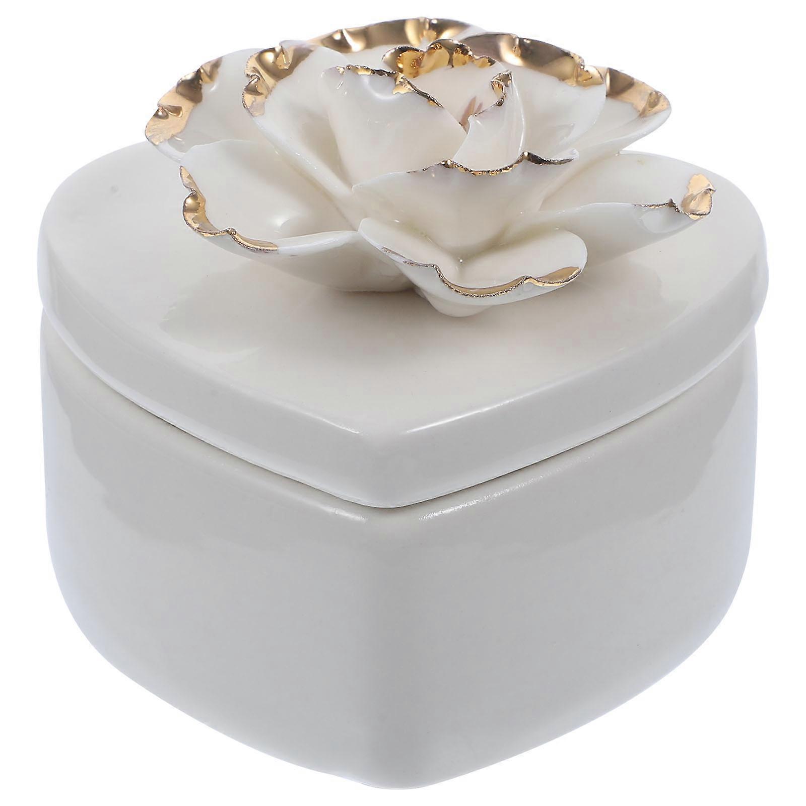 Heart Shaped Floral Jewelry Box Charm Case for Rings, Earrings & Necklaces – Elegant Organizer for Home & Gifting