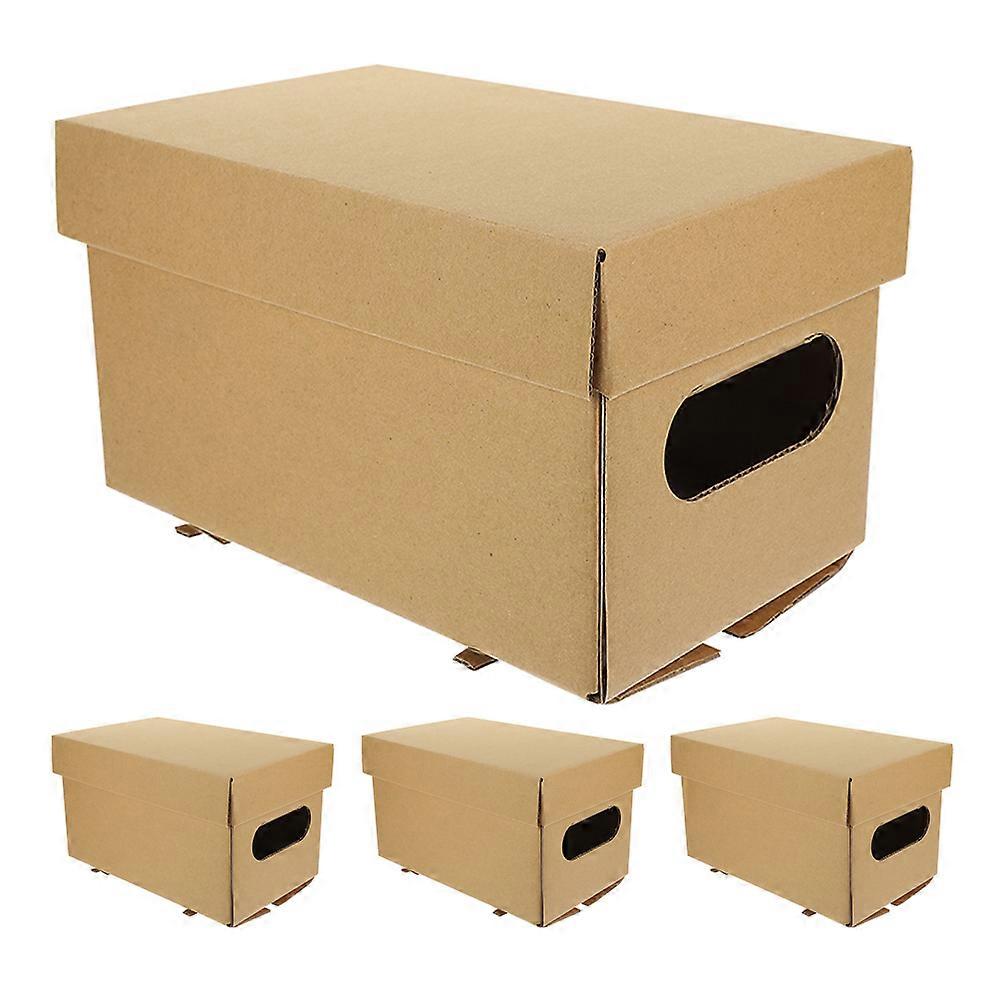 Rectangular Document Storage Case Suitable For Gift Giving With Moisture-proof Properties In Khaki Featuring 4Pcs