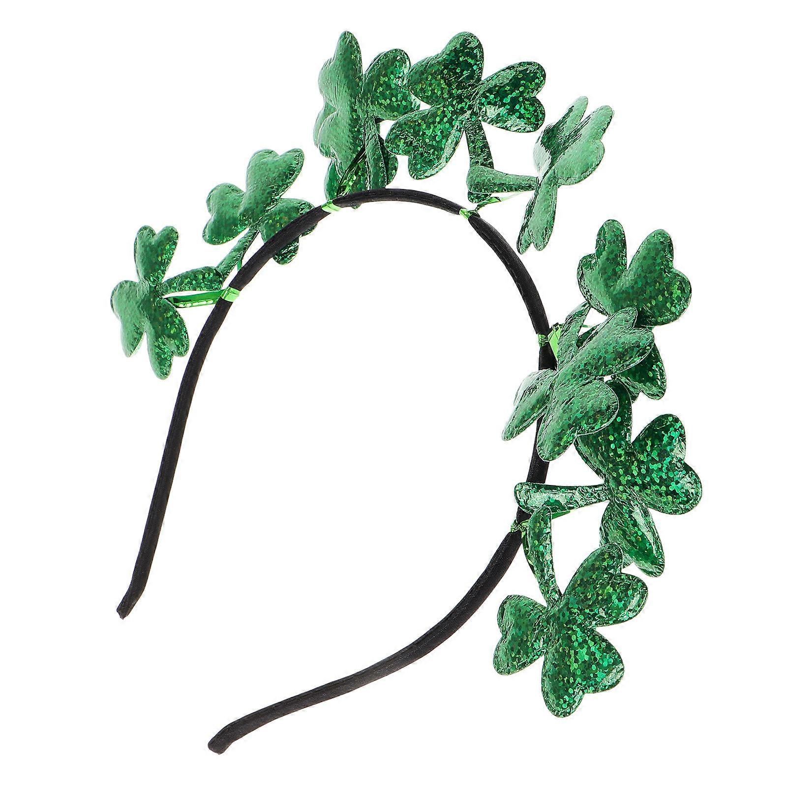 Green Shamrock Headband with Unique Lasercut Design for St. Patrick's Day Fabric Comfortable Party Accessories