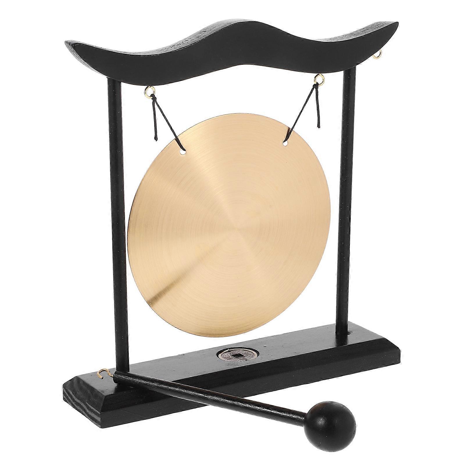 جرس مكتب التأمل المصنوع يدويا من Zen Copper Gong للمكتب المنزلي فنغ شوي ديكور زخرفة - هدية زخرفة ديكور سطح المكتب ذات الجو المهدئ