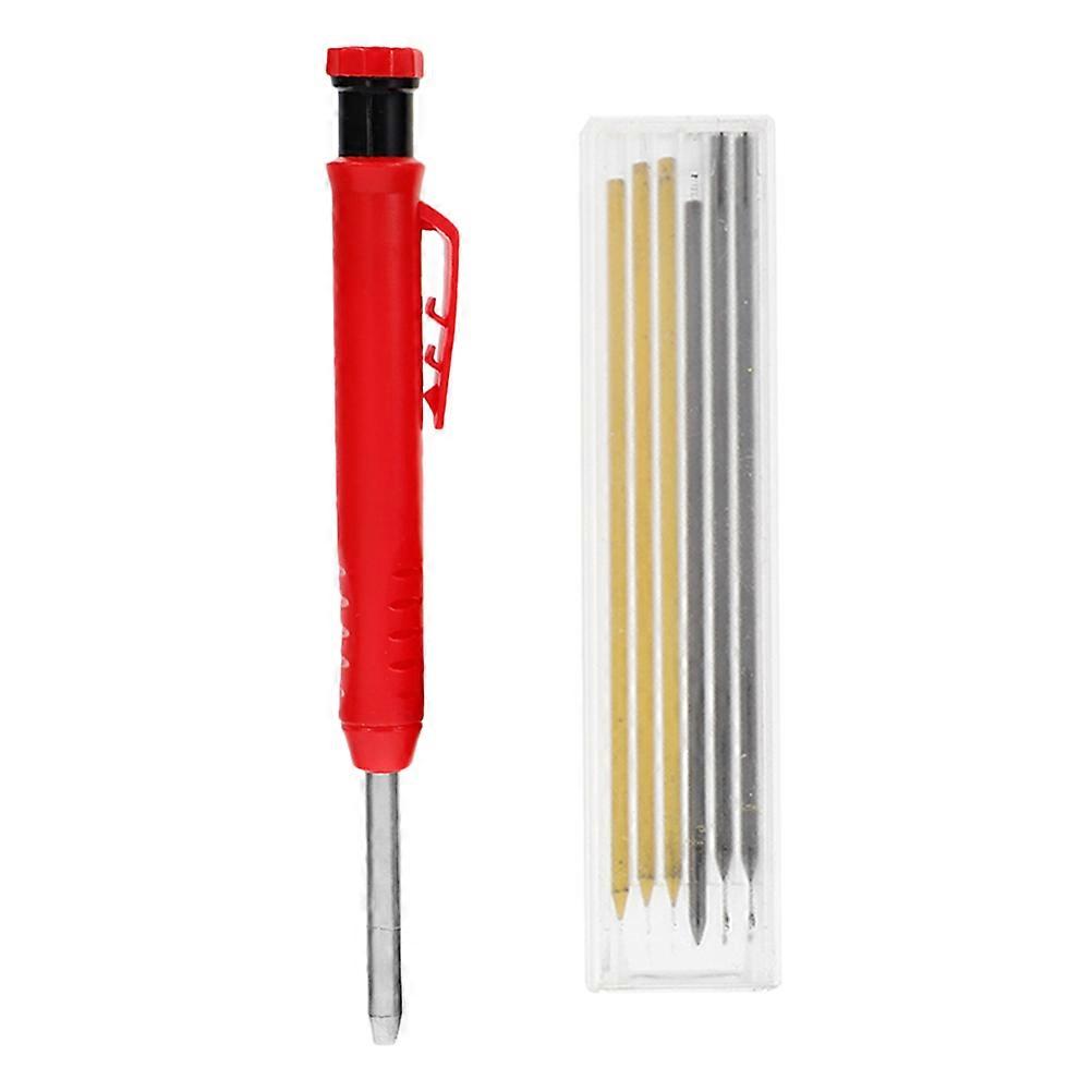 Carpenter Flexible Pencil Drawing Engineering Pen for Woodworking and Marking Various Surfaces in Red with Comfortable Design 1 Set